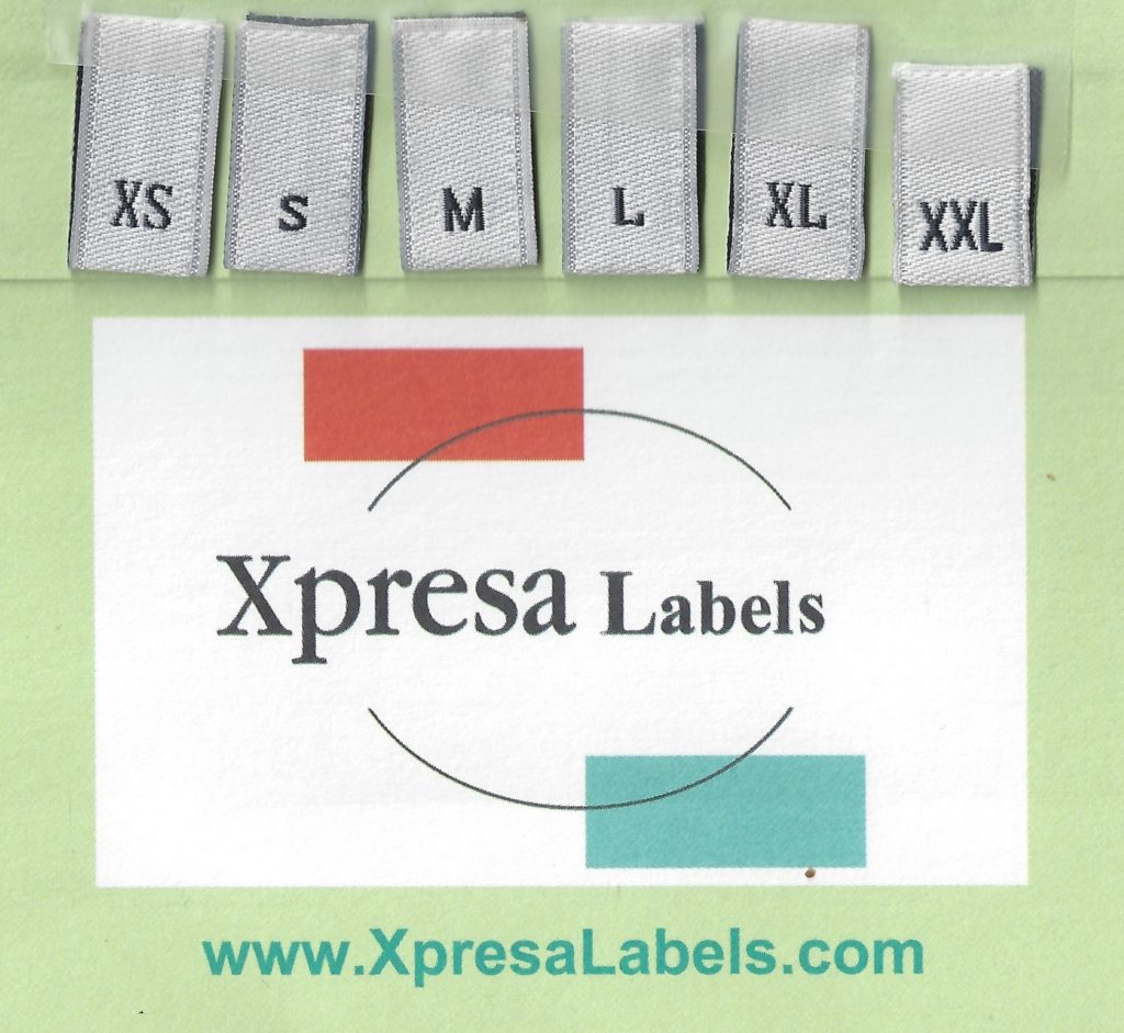 Custom Woven Size Label Package Deals - White/Black - Xpresa Labels