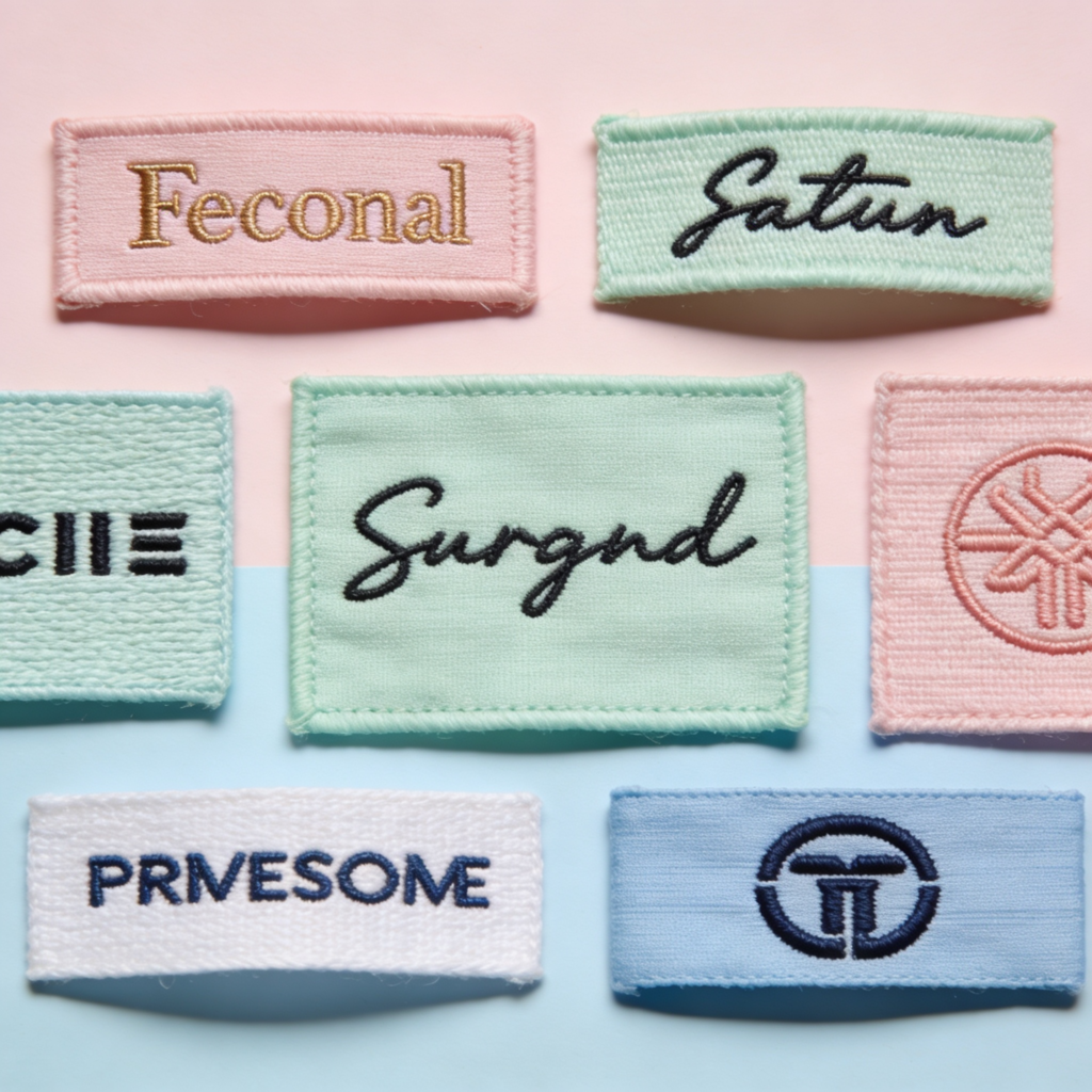Premium thread-woven branding labels crafted for durability, softness, and a refined finish